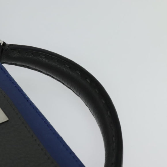 FENDI Peek A Boo Essentially Iconic Bag Leather 2way Gray Silver Auth bs27179