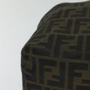 FENDI Zucca Canvas Tote Bag Nylon Brown Black Auth bs27180-9