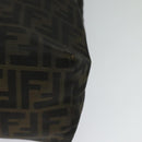 FENDI Zucca Canvas Tote Bag Nylon Brown Black Auth bs27180-14