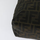 FENDI Zucca Canvas Tote Bag Nylon Brown Black Auth bs27180-15