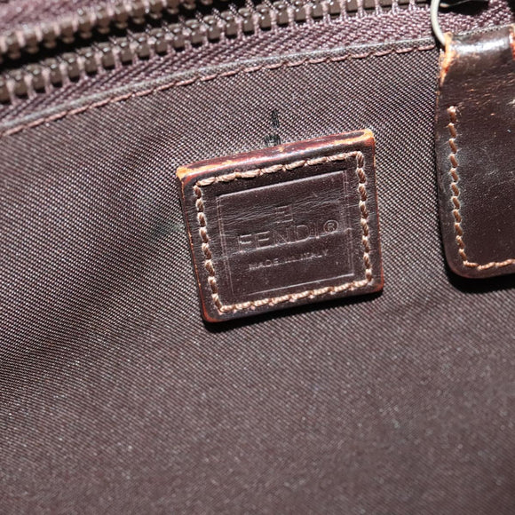 FENDI Zucca Canvas Tote Bag Nylon Brown Black Auth bs27180