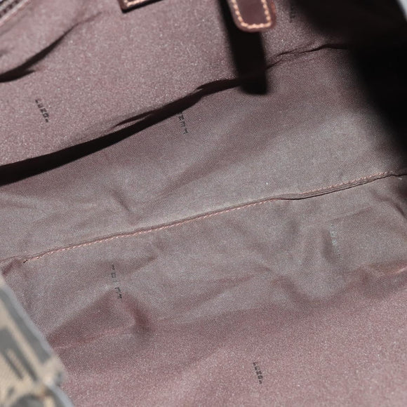 FENDI Zucca Canvas Tote Bag Nylon Brown Black Auth bs27180