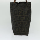 FENDI Zucca Canvas Tote Bag Nylon Brown Black Auth bs27180-3