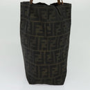 FENDI Zucca Canvas Tote Bag Nylon Brown Black Auth bs27180-4