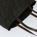 FENDI Zucca Canvas Tote Bag Nylon Brown Black Auth bs27180-6