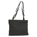 Salvatore Ferragamo Shoulder Bag Nylon Black Silver Auth bs27182-1