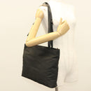 Salvatore Ferragamo Shoulder Bag Nylon Black Silver Auth bs27182-21