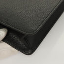 Salvatore Ferragamo Clutch Bag Leather Black Gold Auth bs27183-15