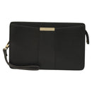 Salvatore Ferragamo Clutch Bag Leather Black Gold Auth bs27183-13