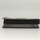 Salvatore Ferragamo Clutch Bag Leather Black Gold Auth bs27183-6