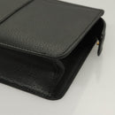 Salvatore Ferragamo Clutch Bag Leather Black Gold Auth bs27183-14