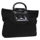Salvatore Ferragamo Hand Bag Nylon Black Silver Auth bs27184-1