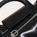 Salvatore Ferragamo Hand Bag Nylon Black Silver Auth bs27184-14
