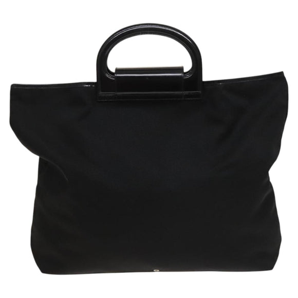 Salvatore Ferragamo Hand Bag Nylon Black Silver Auth bs27184
