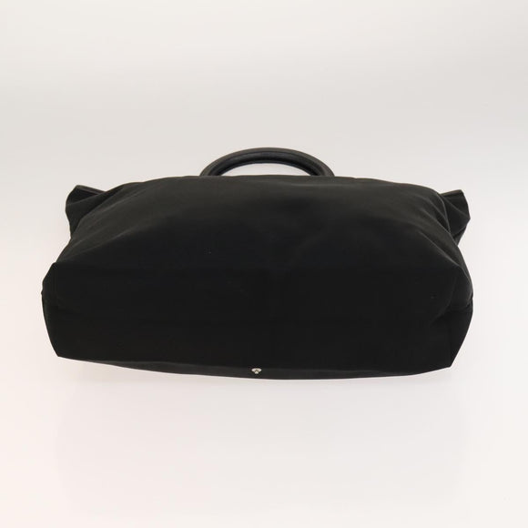 Salvatore Ferragamo Hand Bag Nylon Black Silver Auth bs27184