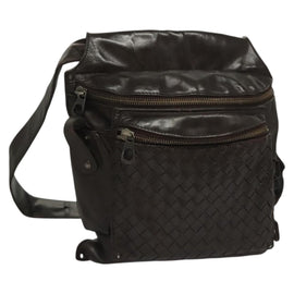 BOTTEGA VENETA INTRECCIATO Waist Bag Leather Brown Auth bs27185