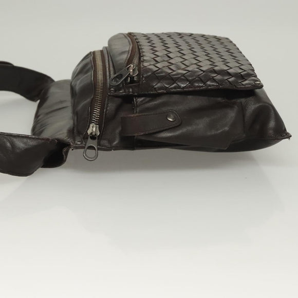 BOTTEGA VENETA INTRECCIATO Waist Bag Leather Brown Auth bs27185