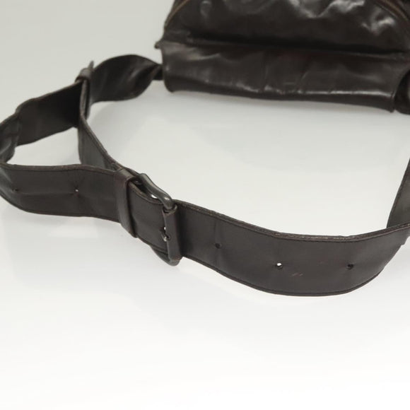 BOTTEGA VENETA INTRECCIATO Waist Bag Leather Brown Auth bs27185