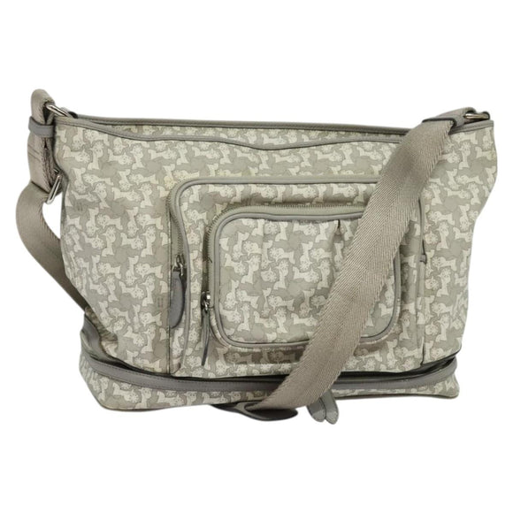 CELINE Sulky Shoulder Bag PVC Gray Silver Auth bs27193