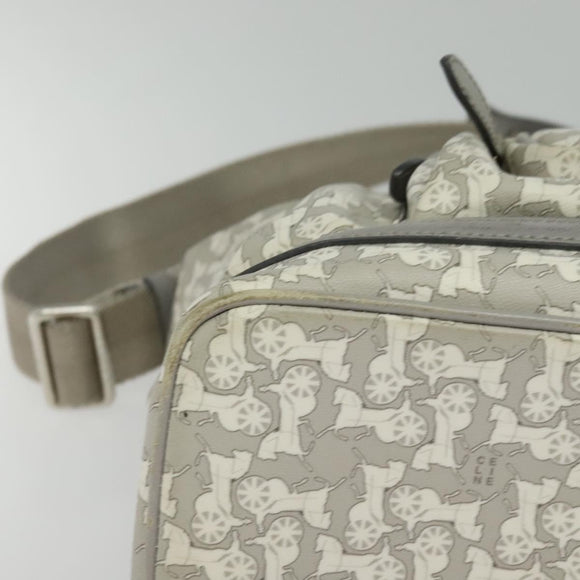 CELINE Sulky Shoulder Bag PVC Gray Silver Auth bs27193