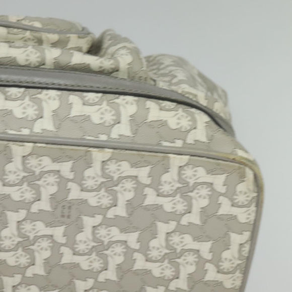 CELINE Sulky Shoulder Bag PVC Gray Silver Auth bs27193