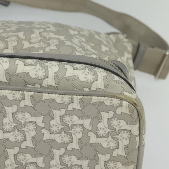 CELINE Sulky Shoulder Bag PVC Gray Silver Auth bs27193