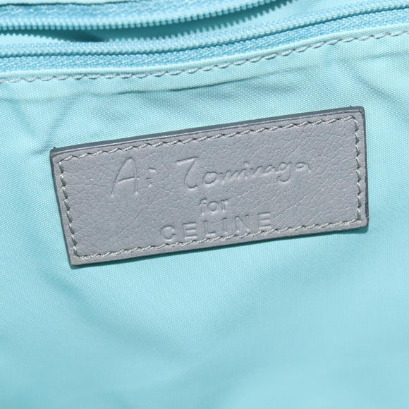 CELINE Sulky Shoulder Bag PVC Gray Silver Auth bs27193