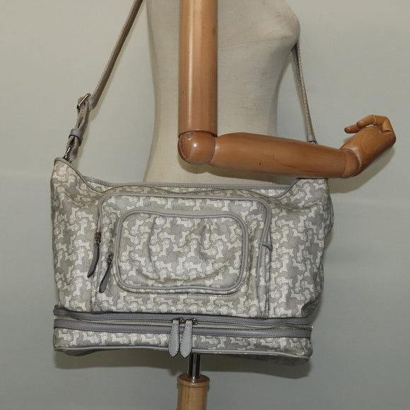 CELINE Sulky Shoulder Bag PVC Gray Silver Auth bs27193