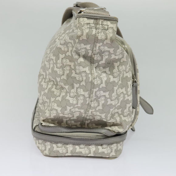 CELINE Sulky Shoulder Bag PVC Gray Silver Auth bs27193