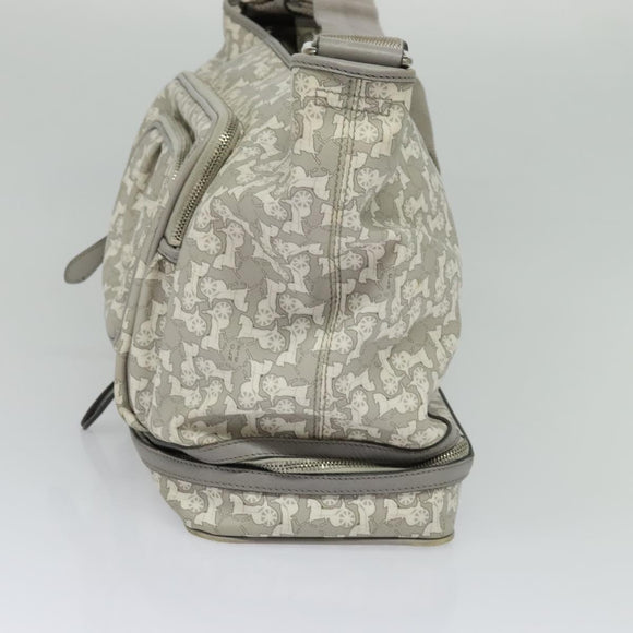 CELINE Sulky Shoulder Bag PVC Gray Silver Auth bs27193