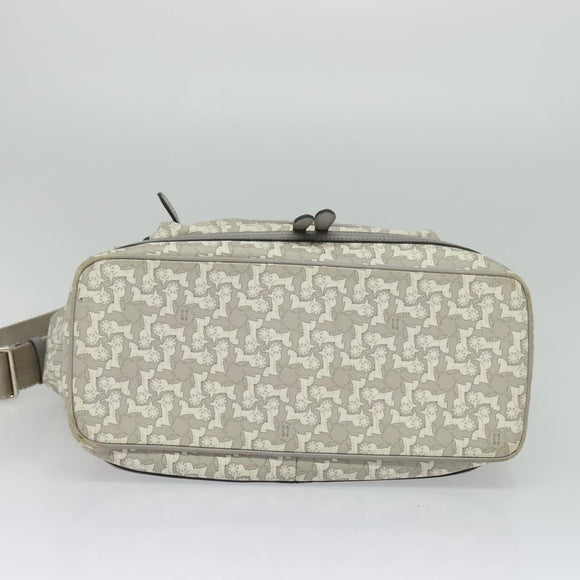 CELINE Sulky Shoulder Bag PVC Gray Silver Auth bs27193