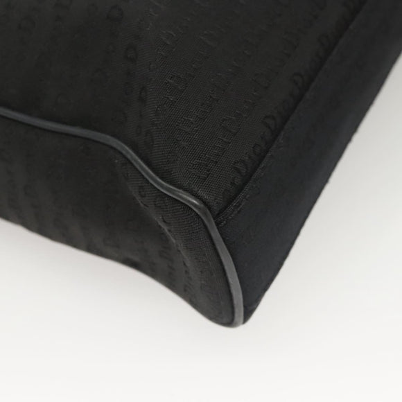 Christian Dior Shoulder Bag Canvas Black Silver Auth bs27194