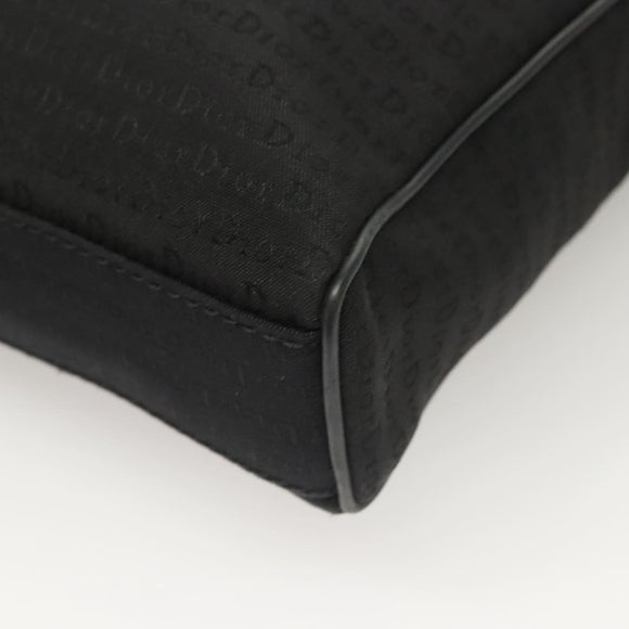 Christian Dior Shoulder Bag Canvas Black Silver Auth bs27194