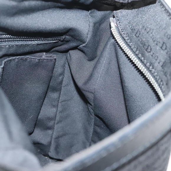 Christian Dior Shoulder Bag Canvas Black Silver Auth bs27194