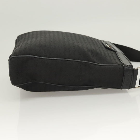 Christian Dior Shoulder Bag Canvas Black Silver Auth bs27194