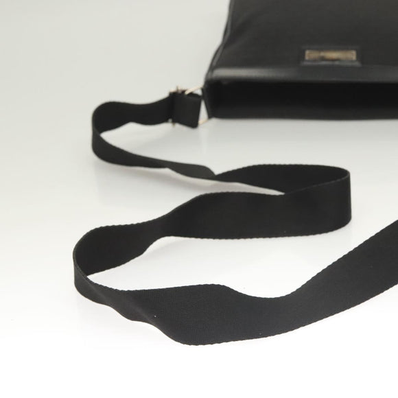 Christian Dior Shoulder Bag Canvas Black Silver Auth bs27194