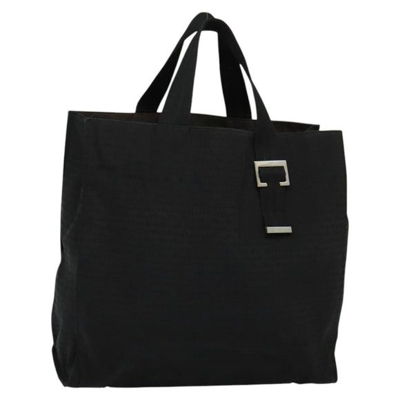 Christian Dior Hand Bag Canvas Black Silver Auth bs27195