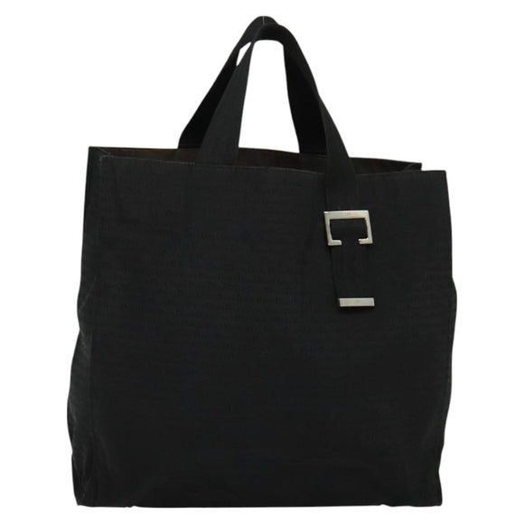 Christian Dior Hand Bag Canvas Black Silver Auth bs27195