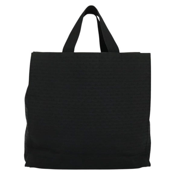 Christian Dior Hand Bag Canvas Black Silver Auth bs27195