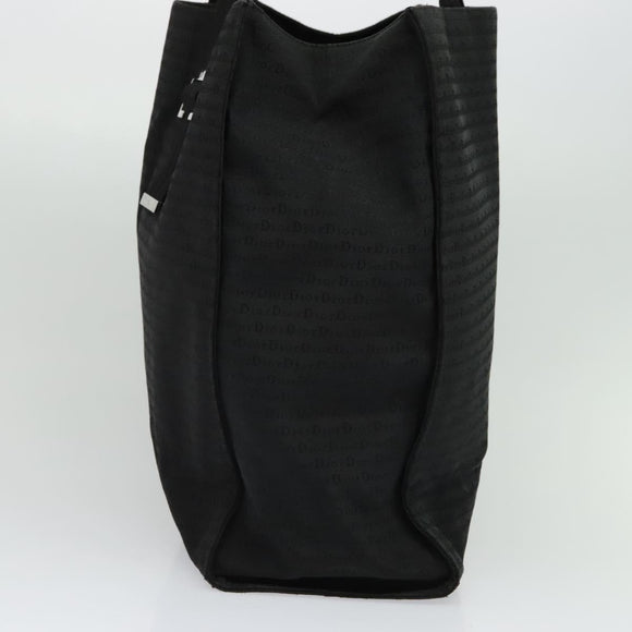 Christian Dior Hand Bag Canvas Black Silver Auth bs27195