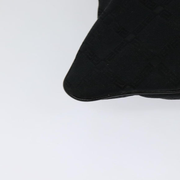 VERSACE Shoulder Bag Canvas Black Silver Auth bs27197