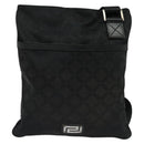 VERSACE Shoulder Bag Canvas Black Silver Auth bs27197-13