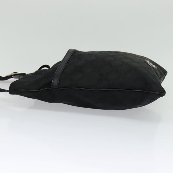 VERSACE Shoulder Bag Canvas Black Silver Auth bs27197