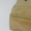 CHANEL Matelasse Chain Shoulder Bag Lamb Skin Beige Gold CC Auth bs27202-16
