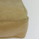 CHANEL Matelasse Chain Shoulder Bag Lamb Skin Beige Gold CC Auth bs27202-10