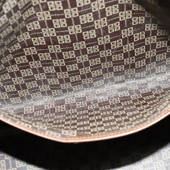 GIVENCHY Boston Bag Canvas Beige Gold Auth bs27213