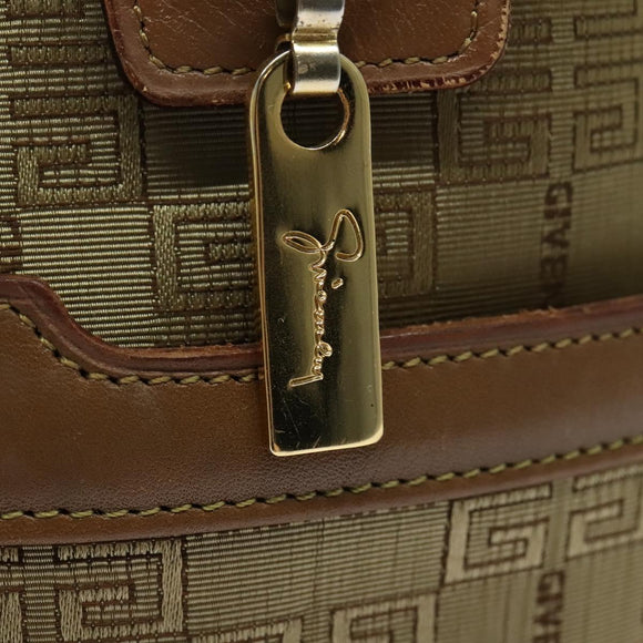 GIVENCHY Boston Bag Canvas Beige Gold Auth bs27213