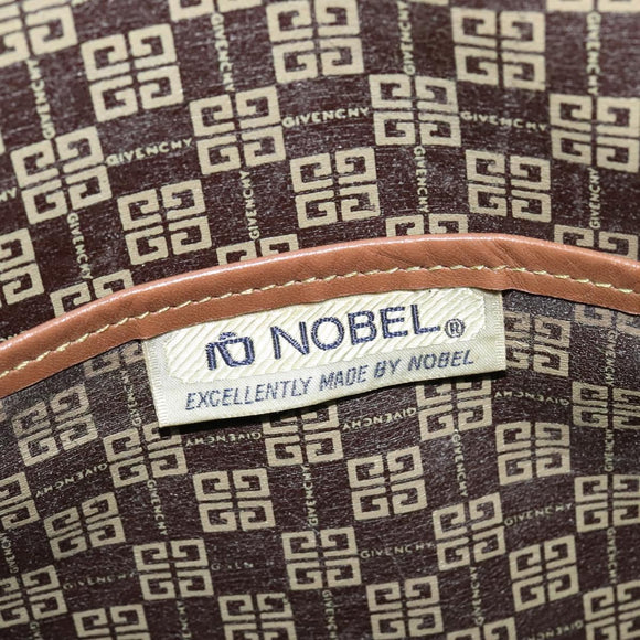 GIVENCHY Boston Bag Canvas Beige Gold Auth bs27213