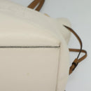 Coach Tote Bag Leather White Gold Auth bs27216-15
