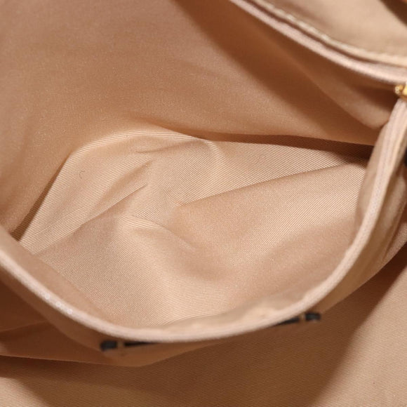 Coach Tote Bag Leather White Gold Auth bs27216